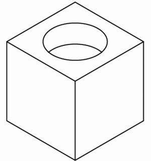 テクニカルイラストによる立方体の穴の描き方13