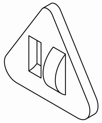 テクニカルイラストで三角形の板に穴21